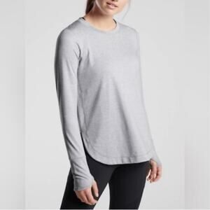 Athleta Uptempo Long Sleeve Tunic Pullover S Grey‎